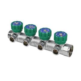 Коллектор лат клап рег 3/4" м/р 4в 1/2" ПУ н/р 45мм M110 SantechSystems, фото 