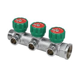 Коллектор лат клап рег 3/4" м/р 3в 1/2" ПУ н/р 45мм M110 SantechSystems, фото 