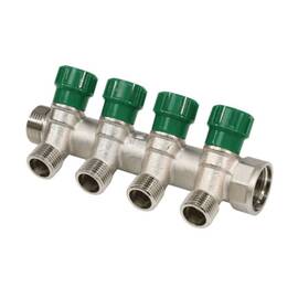 Коллектор лат клап рег 3/4" м/р 4в 1/2" ПУ н/р 36мм M210 SantechSystems, фото 