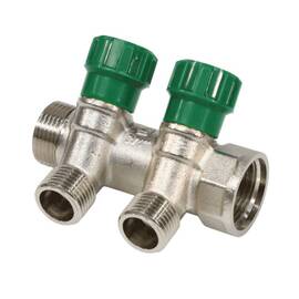 Коллектор лат клап рег 3/4" м/р 2в 1/2" ПУ н/р 36мм M210 SantechSystems, фото 