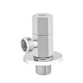 Вентиль угл лат быт с/отр G1/2&quot;х3/4&quot; Ру16 р/р мах гекс Aquasfera 1077-02, фото 