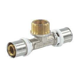 Тройник МП пресс лат Дн20х1/2&quot;х20 НР Aquasfera 8012-02 ., фото 