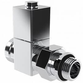 Вентиль ручной регулировки прямой, CUBE (хром), 1/2", фото 