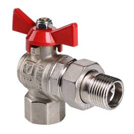 Кран шар. Valtec VT.228.N.04 BASE ВН 1/2" с американкой бабочка угловой, фото 