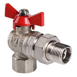 Кран шар. Valtec VT.228.N.06 BASE ВН 1" с американкой бабочка угловой, фото 