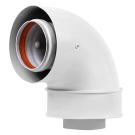 Отвод коаксиальный промежуточный Royal Thermo 60/100, 90 гр. M/M, подкл. через хомут, фото 