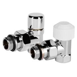 Набор термостатический для радиатора угловой Royal Thermo Design 1/2"М30х1,5 (Хром), фото 