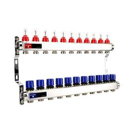 Группа коллекторная с расх. VARMEGA VM15111 ВР 1", под 130 насос, на 11 конт. 3/4" EK, нерж. сталь, фото 