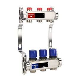Группа коллекторная для отопления VARMEGA VM15503 ВР 1", на 3 контура 3/4" EK, нерж. сталь, фото 