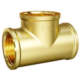 Тройник прямой LD DN25 внутренняя резьба, латунь, фото 