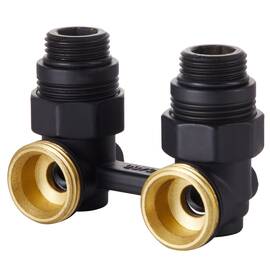Узел нижнего подключения Royal Thermo угловой 1/2"х3/4" EK (черный), фото 