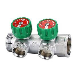 Коллектор регулирующий VARMEGA VM14632, 1", на 2 выхода 3/4"ЕК, хромированный, фото 