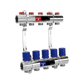 Группа коллекторная VARMEGA для отопления ВР 1" 6 х 3/4" EK латунь VM15806, фото 