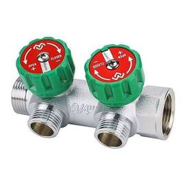 Коллектор регулирующий VARMEGA 3/4" 2 х 1/2" хромированный VM14602, фото 