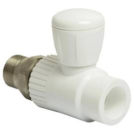 Кран шаровой THERMOLIGHT "американка" PP-R прямой 25х3/4" белый, фото 