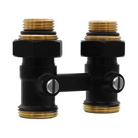 Вентиль для радиатора VIEIR Мультифлекс 3/4" прямой, черный VR308-C (48/1), фото 