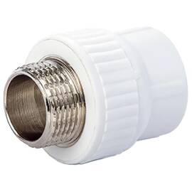 Муфта Lammin PPR комбин. НР 32 х 1/2" 80/20, белый, фото 