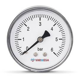 Манометр VARMEGA аксиальный 63 мм, 6 бар, 1/4", VMMT08-630602, фото 