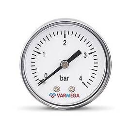 Манометр VARMEGA аксиальный 50 мм, 4 бар, 1/4", VMMT08-500402, фото 