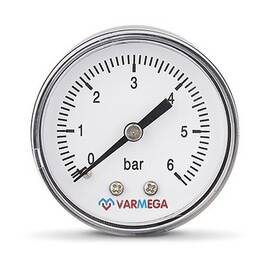 Манометр VARMEGA аксиальный 50 мм, 6 бар, 1/4", VMMT08-500602, фото 