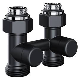 Узел нижнего подключения Royal Thermo Design прямой 1/2"х3/4" EK (черный), фото 