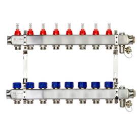 Комплект коллекторов РИДАН SSM-8RF set с расход.,кроншт.,руч.воздух.,слив.кран.иторц.заглуш., фото 