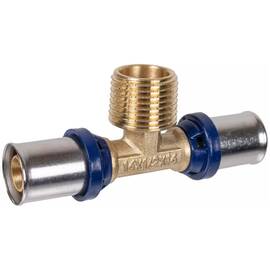 Тройник пресс для металлопластиковых труб Usystems MLC Plus 16-R1/2"НР-16, фото 