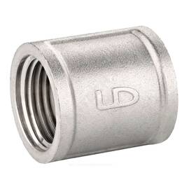 Муфта латунная LD Муфта LD Pride DN25 (1") ВР латунь никель БЕЗ БИРК, фото 