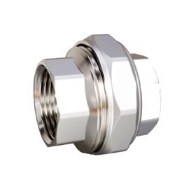 Муфта разъемная (американка) LD DN25 (1") ВР/ВР латунь никель с биркой, фото 