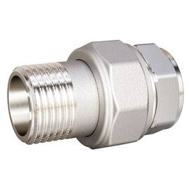 Сгон разъемный (американка) LD Pride DN20 (3/4") ВР/НР латунь никель в упаковке, фото 