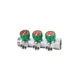 Коллектор регулирующий VARMEGA 1х3/4, 3 выхода, евроконус, никель, VMMM01-C06153, фото 