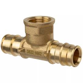 Тройник Usystems с внутренней резьбой латунный для труб PE-Xa 16-Rp1/2"ВР-16, тип 1, фото 