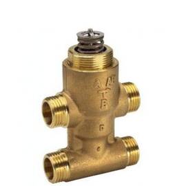 Клапан VZ 4 четырехходовой Ду 15, Ру 16, Kvs 1 м3/ч, н/р, Т= 120 °С, латунь, ход штока 5,5 мм, фото 