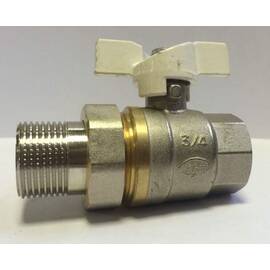 Кран шаровый TERMA СВ 3/4" с американкой, бел. бант., фото 