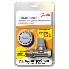 Комплект терморегулятора RA-G/RA 2940 Ду 15, прямой, для однотрубной системы отопления, фото 