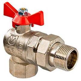 Кран шаровый VT.228, 1/2", в-н, угловой со сгоном, фото 