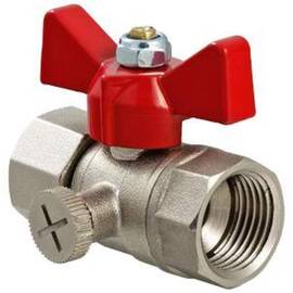 Кран шаровый VT.807.N.0403,1/2" x 3/8" с внутр. резьбой, для подключения манометра, фото 