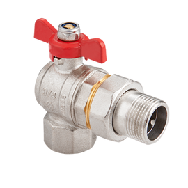 Кран-американка латунный угловой с полусгоном и ручкой-бабочкой  1/2" PN 40  BV.522.04, фото 