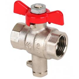 Кран для подключения термодатчика, бабочка 1/2" х 9 мм PN 25  BV.649.04, фото 