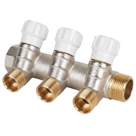Коллектор латунный с регулирующими вентилями MVI 3/4"x1/2"ЕК 3 вых. MM.403.0504, фото 