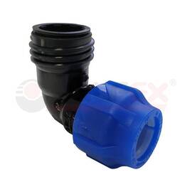 Отвод ПНД компрессионный с наружной резьбой 25х1/2" (120/30) VALFEX, фото 