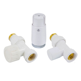 Комплект подключения прямой STANDARD MINI 1/2&amp;quot; (белый) с термоголовкой MINI DIAMANT М30х1,5, фото 