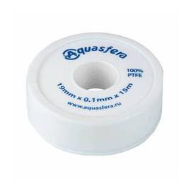 Лента ФУМ PTFE катушка 19ммх0,1ммх15м вода 6020 Aquasfera 6020-03, фото 