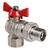 Кран шар. Valtec VT.228.N.06 BASE ВН 1" с американкой бабочка угловой, фото 