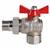Кран шар. Valtec VT.228.N.06 BASE ВН 1" с американкой бабочка угловой, фото , изображение 4