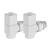Набор дизайн-вентилей Royal Thermo CUBE, угловой (белый) 1/2", фото , изображение 5