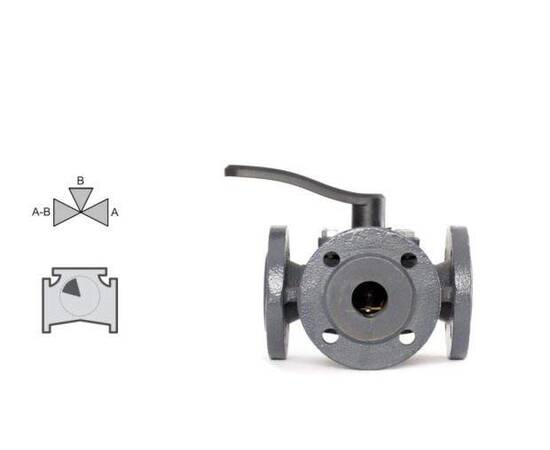 Клапан HFE 3 трехходовой Ду 150, Ру 6, Kvs 400 м3/ч, ф/ф, регулирующий, Т= 110°С, чугун, фото 