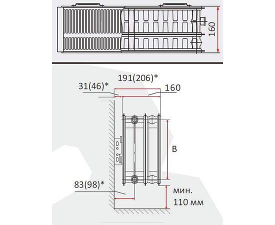 Радиатор стальной панельный Björne 33 Kх300х2200, фото , изображение 2