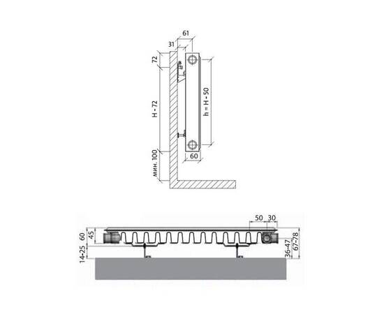 Радиатор панельный COMPACT С11-300-1100, фото , изображение 2