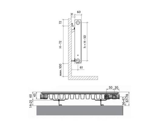 Радиатор панельный VENTIL COMPACT VC11-600-1900, фото , изображение 2